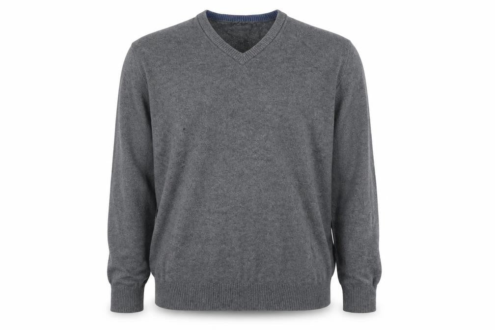 Gap Mens Grey V-Neck  Cotton Pullover Jumper Size L