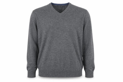 Gap Mens Grey V-Neck  Cotton Pullover Jumper Size L