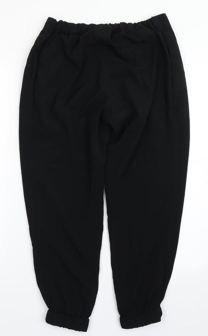 Topshop Womens Black  Polyester Trousers  Size 10 L24 in Regular
