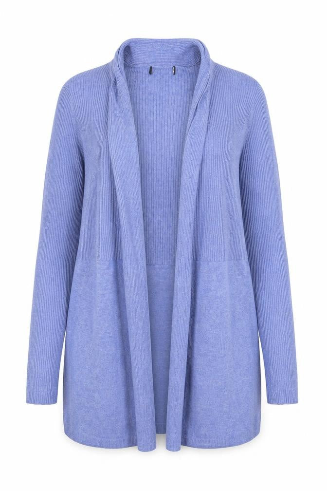 F&F Womens Blue V-Neck  Nylon Cardigan Jumper Size 10
