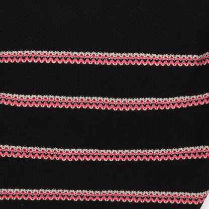 Select Womens Black Round Neck Striped Acrylic Pullover Jumper Size 8