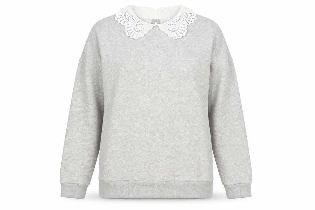 Papaya Womens Grey  Cotton Pullover Sweatshirt Size 10