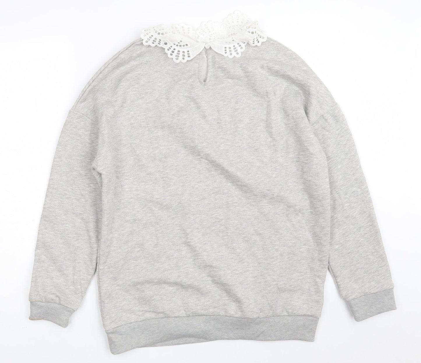 Papaya Womens Grey  Cotton Pullover Sweatshirt Size 10