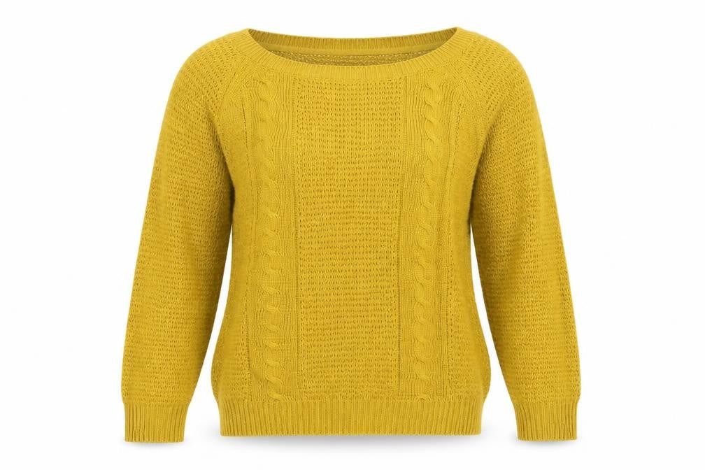 ether by MYNTRA Womens Yellow Round Neck  Acrylic Pullover Jumper Size S