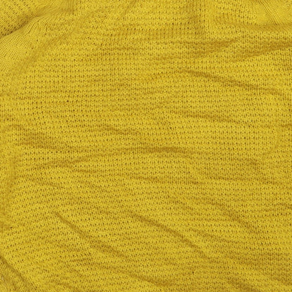 ether by MYNTRA Womens Yellow Round Neck  Acrylic Pullover Jumper Size S