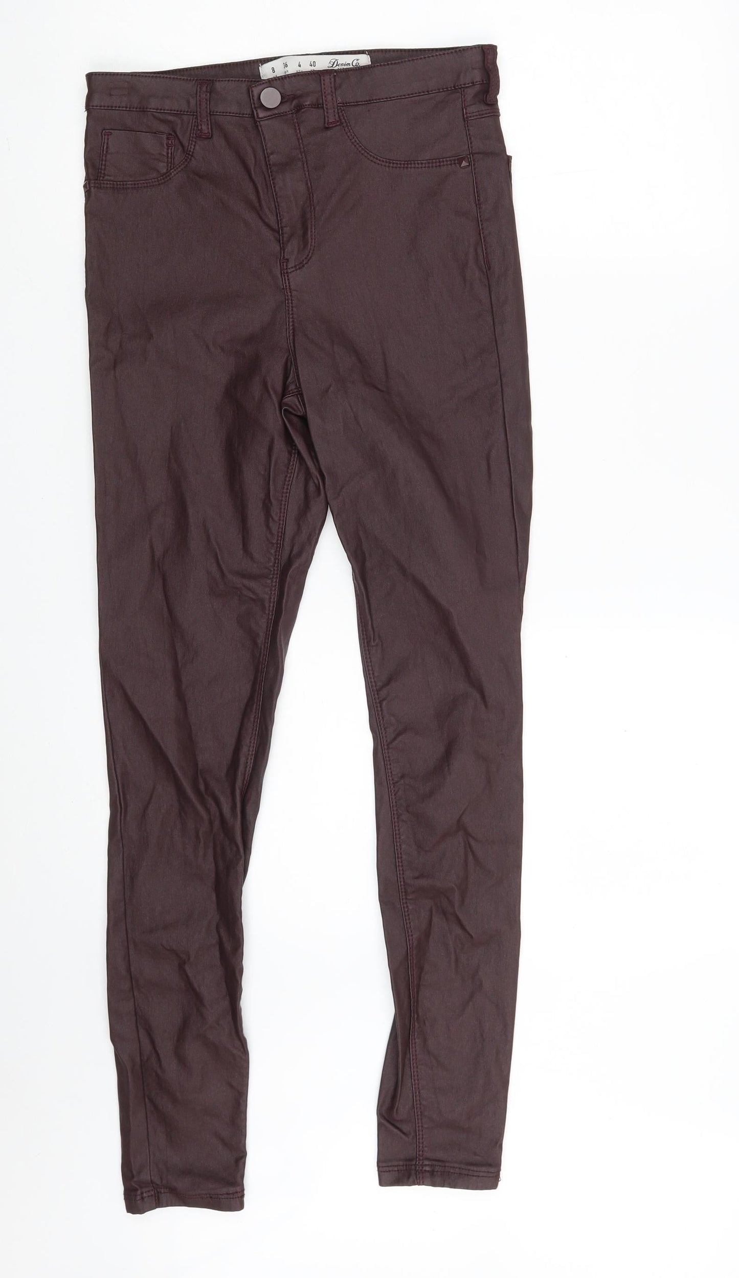 Denim Co. Womens Purple  Viscose Jegging Leggings Size 8 L28 in