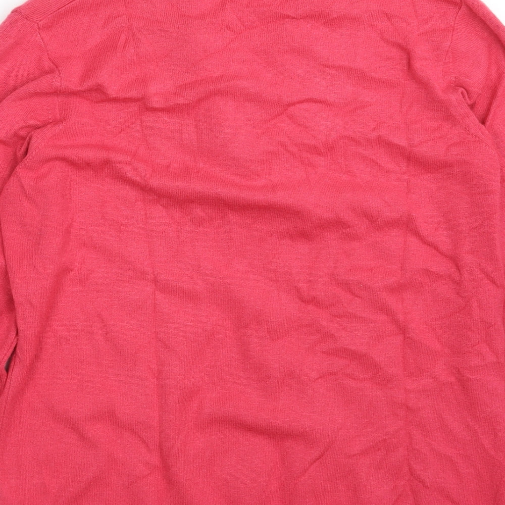 Gollehaug Collection Womens Pink Collared  Modal Pullover Jumper Size 10
