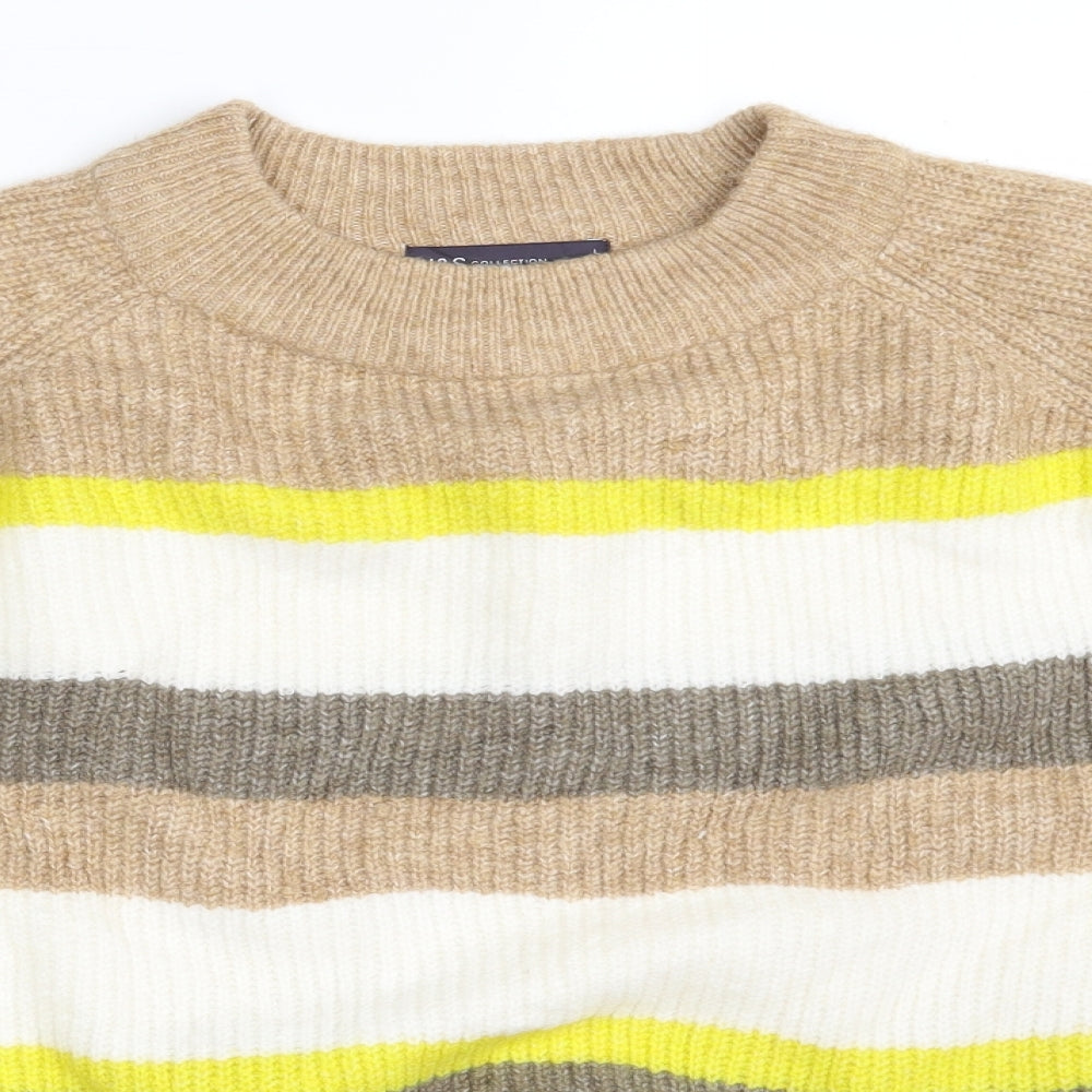 Marks and Spencer Womens Multicoloured Round Neck Striped Acrylic Pullover Jumper Size L
