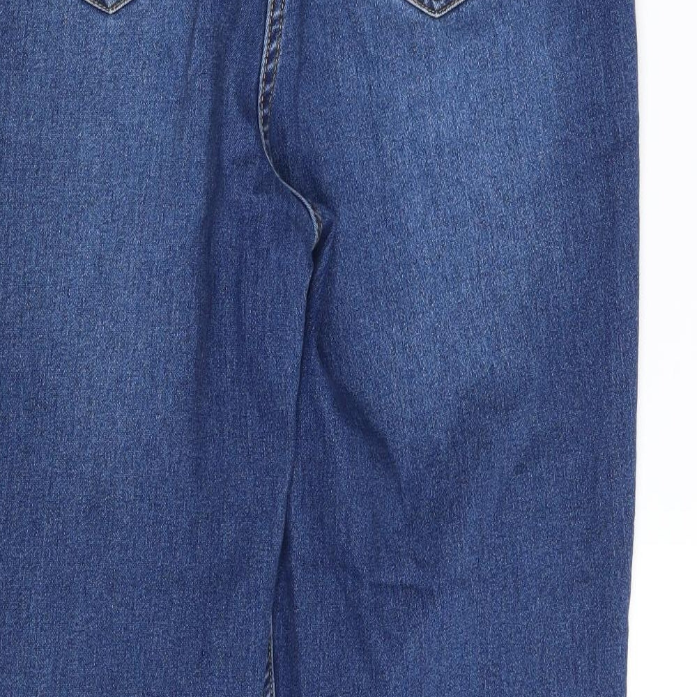 Papaya Mens Blue  Cotton Straight Jeans Size 16 L27 in Regular Zip