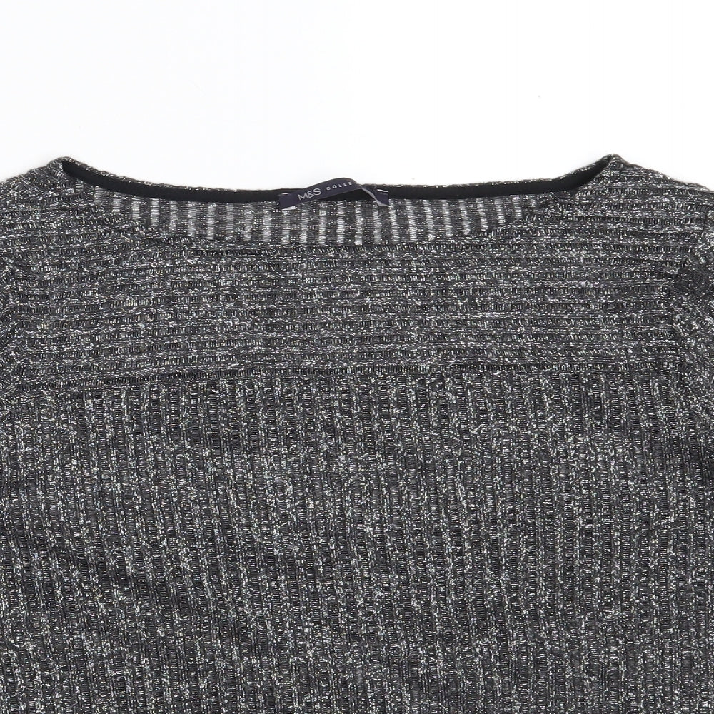 Marks and Spencer Womens Black  Polyester Pullover Sweatshirt Size 14