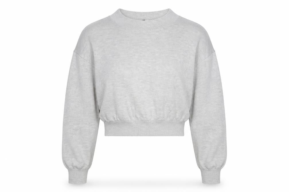 H&M Womens Grey  Acrylic Pullover Sweatshirt Size XS   - Cropped