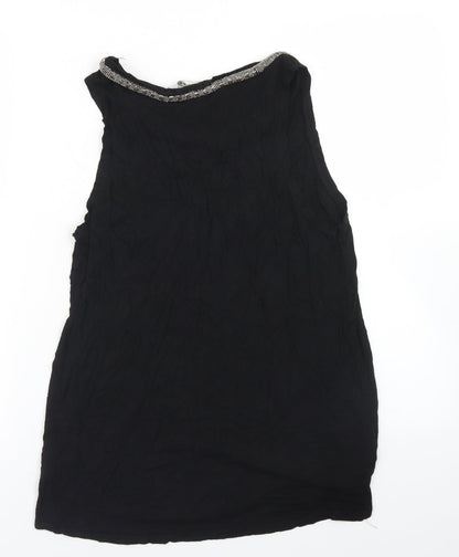 Preloved H&M Womens Black  Viscose Basic Tank Size M Round Neck - Back