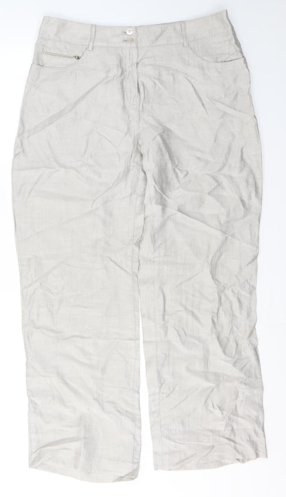Preloved Gelco Womens Beige  Polyester Trousers  Size 18 L30 in Regular - Front