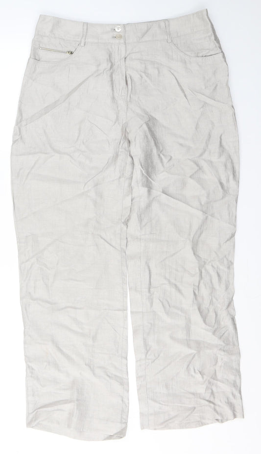 Gelco Womens Beige  Polyester Trousers  Size 18 L30 in Regular