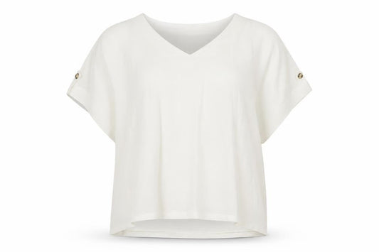 Preworn Womens White  Polyester Camisole Blouse Size L Round Neck