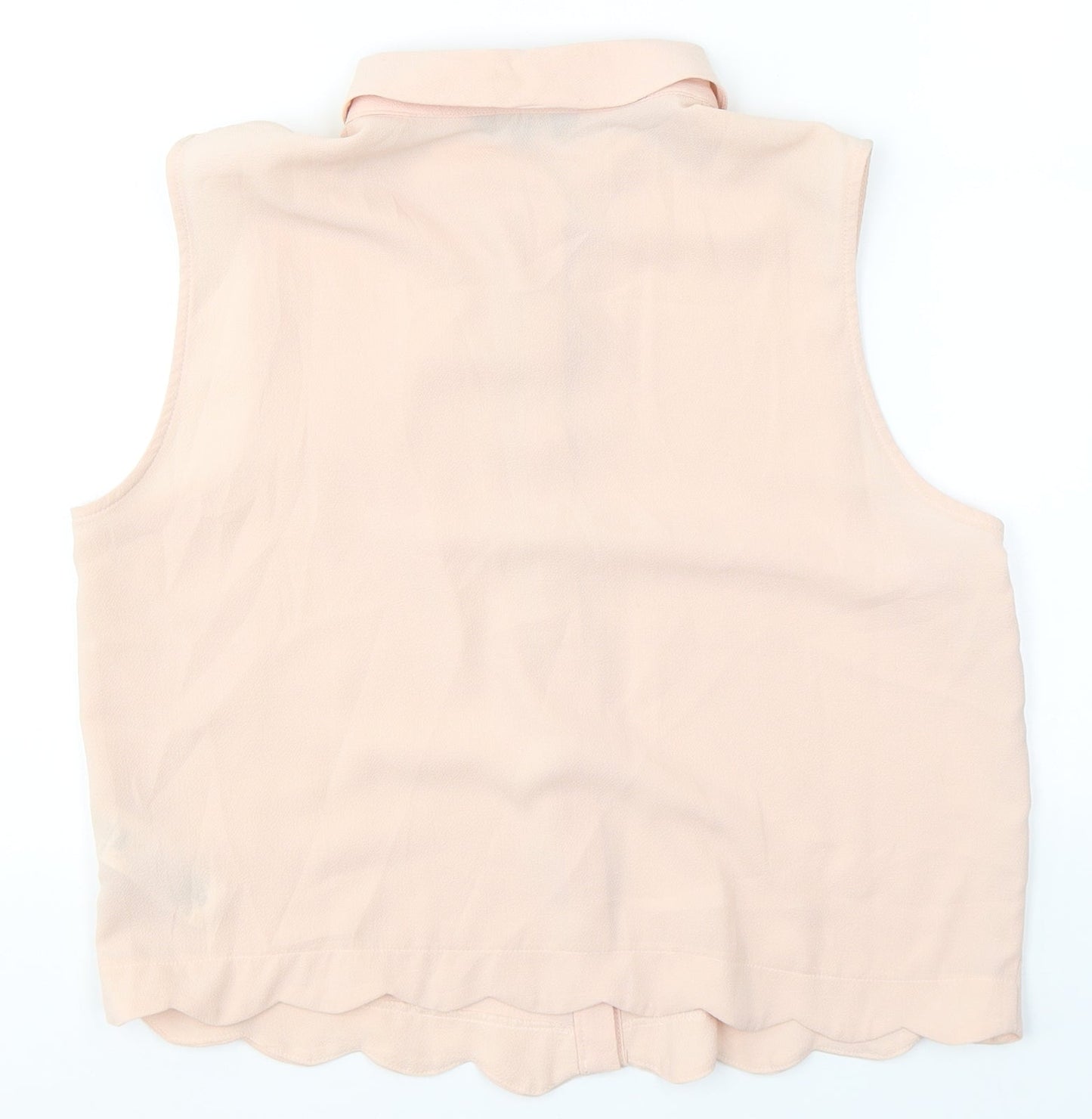 New Look Girls Pink  Polyester Camisole Button-Up Size 15 Years Collared Button