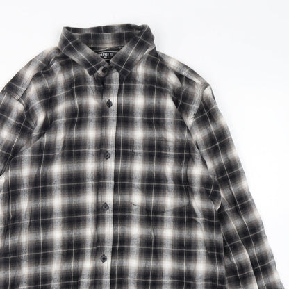 Forever 21 Mens Green Plaid Cotton  Button-Up Size XS Collared Button