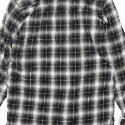 Forever 21 Mens Green Plaid Cotton  Button-Up Size XS Collared Button