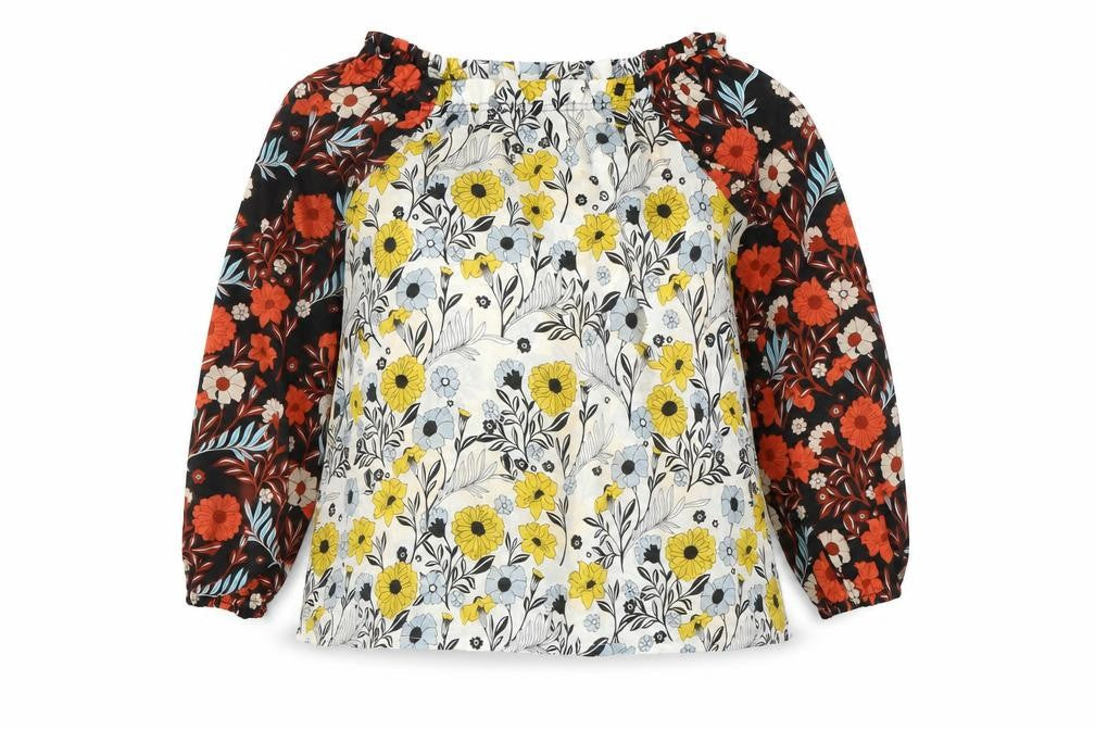 Boohoo Womens Multicoloured Floral Polyester Basic Blouse Size S Boat Neck