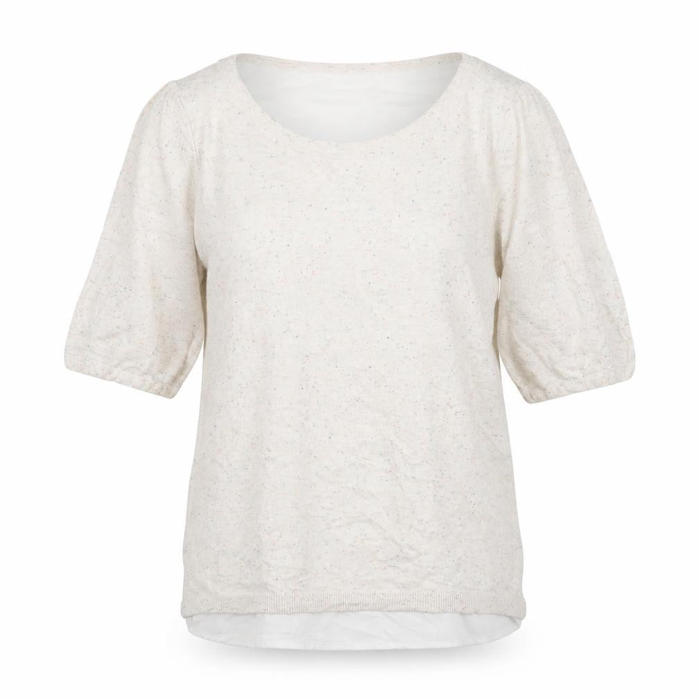 H&M Womens Ivory  Polyester Jersey Blouse Size M Round Neck - chiffon back