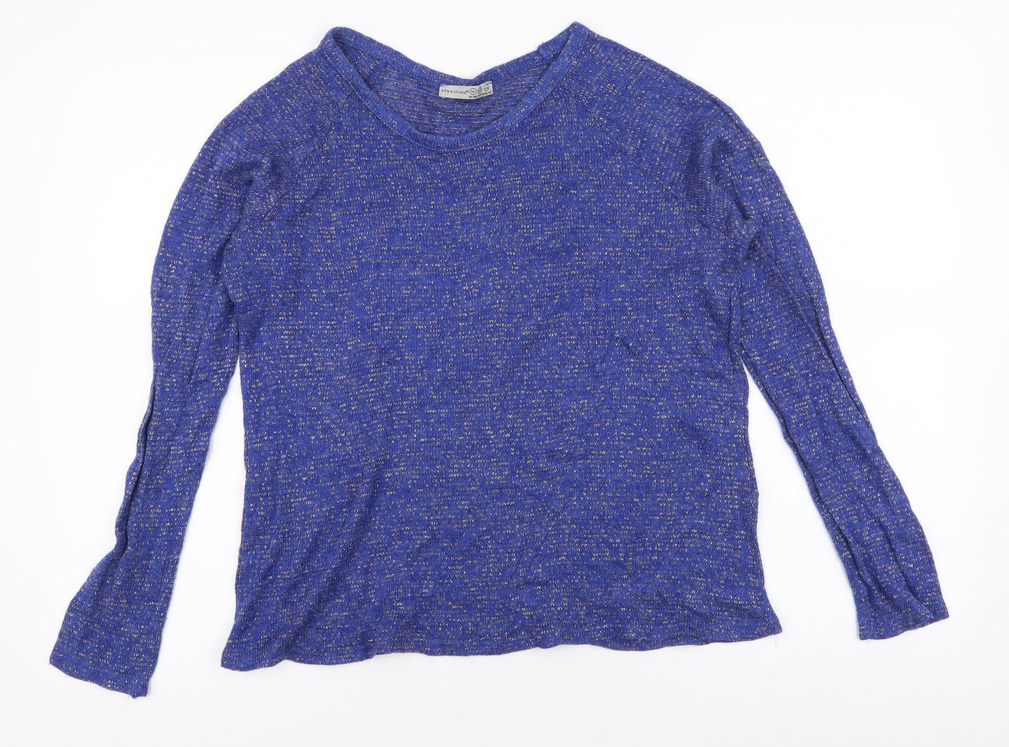 Atmosphere Womens Blue Round Neck  Acrylic Pullover Jumper Size 14