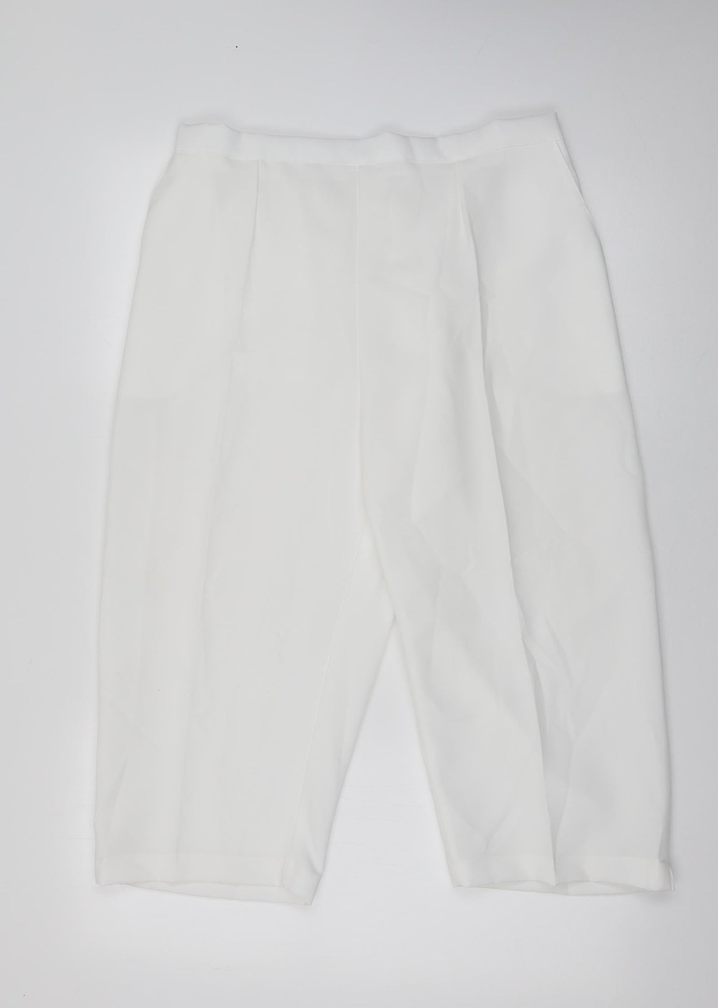 Preworn Womens White  Polyester Trousers  Size 20 L20 in Regular
