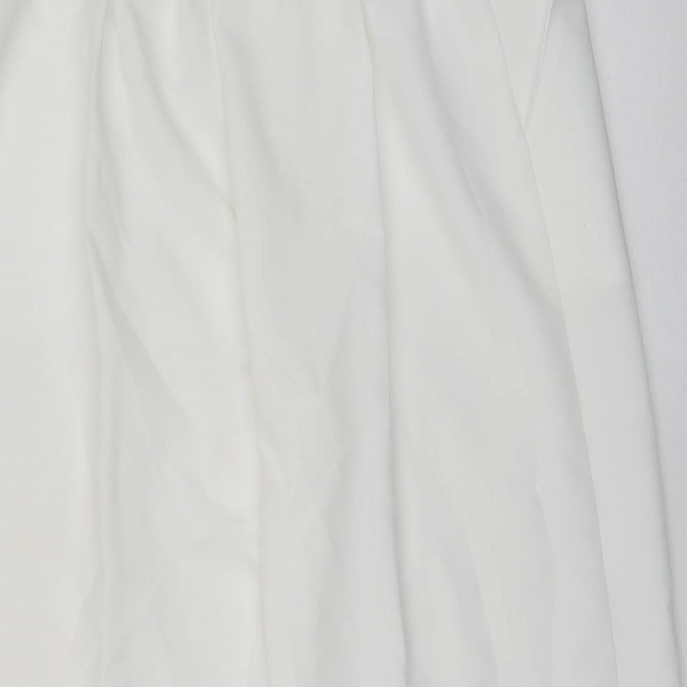 Preworn Womens White  Polyester Trousers  Size 20 L20 in Regular