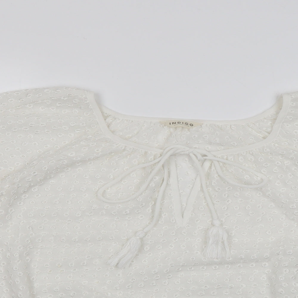 Marks and Spencer Womens Ivory  Polyester Basic Blouse Size 14 Square Neck