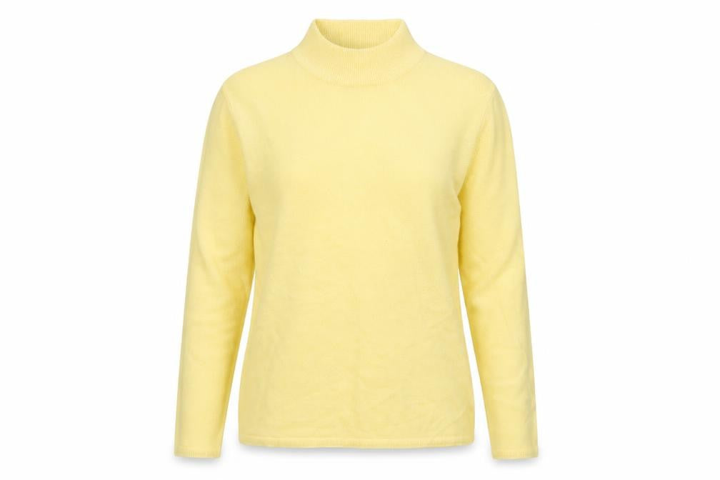 Bonmarché Womens Yellow High Neck Acrylic Pullover Jumper Size M