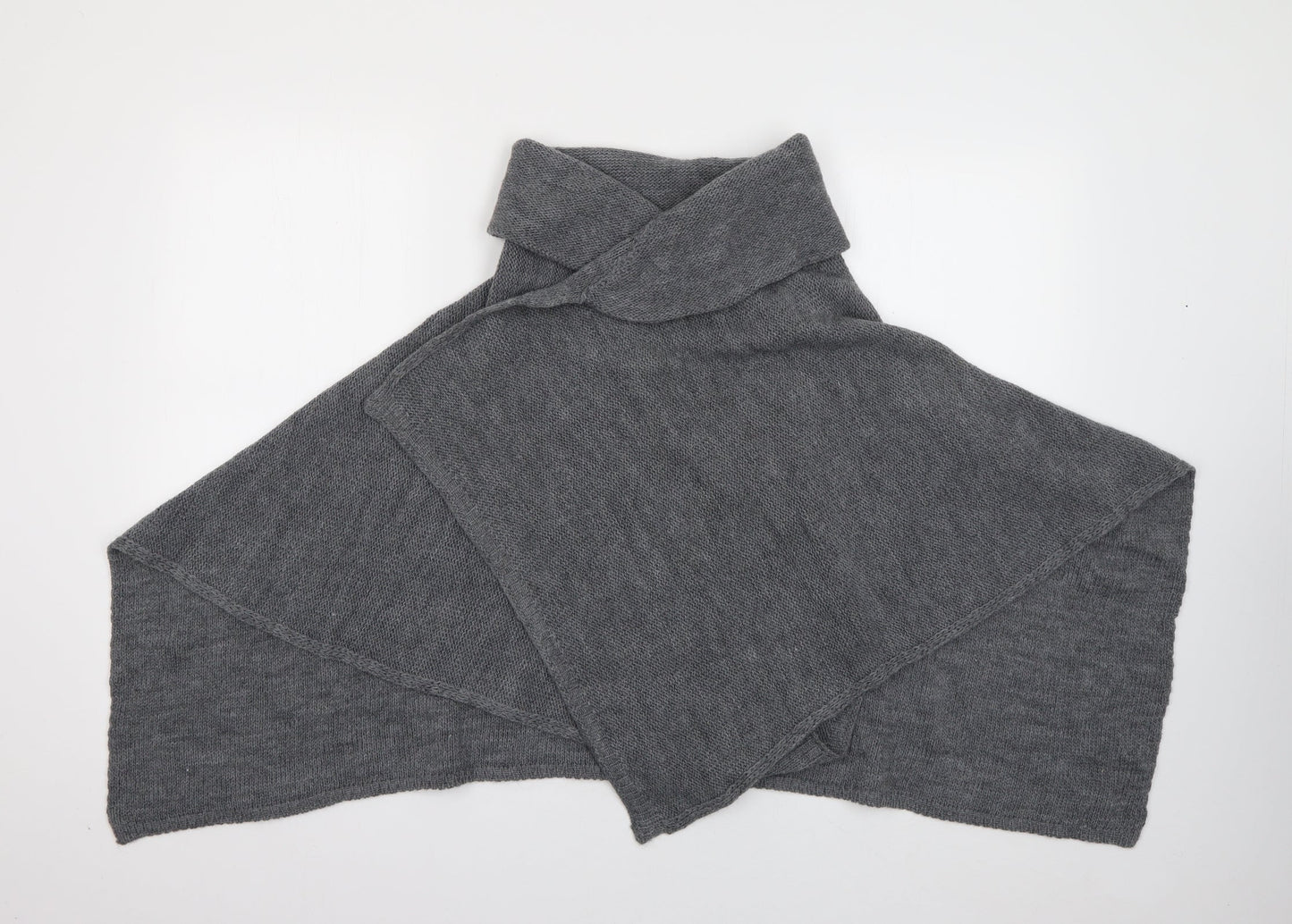Marks and Spencer Womens Grey Roll Neck  Acrylic Cardigan Jumper One Size