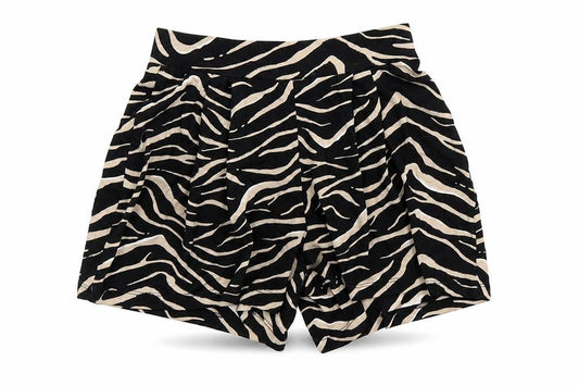 Peacocks Womens Black Animal Print Viscose Sailor Shorts Size 8  Regular Pull On
