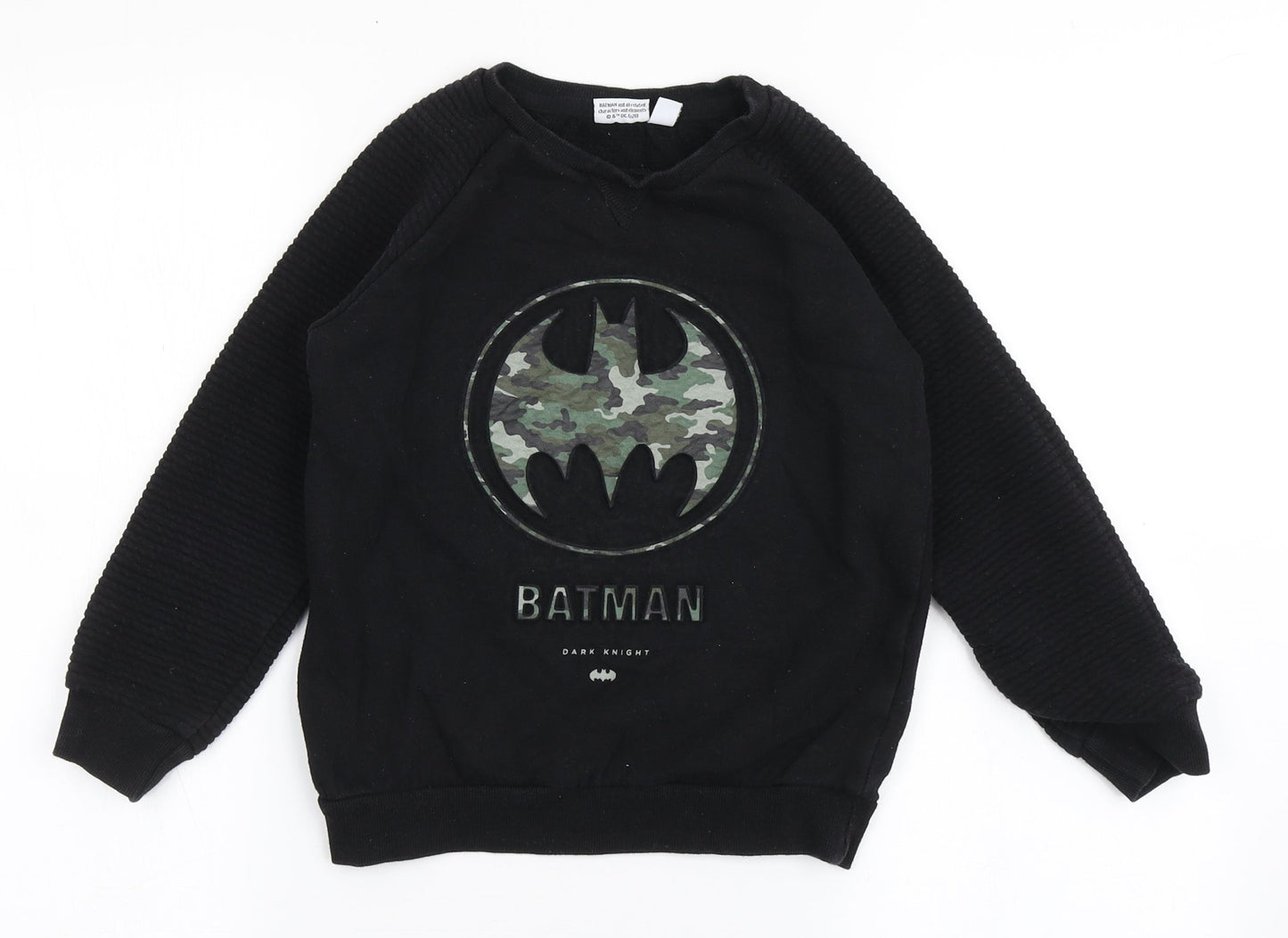 Batman Boys Black  Cotton Pullover Sweatshirt Size 7-8 Years  Pullover - Batman