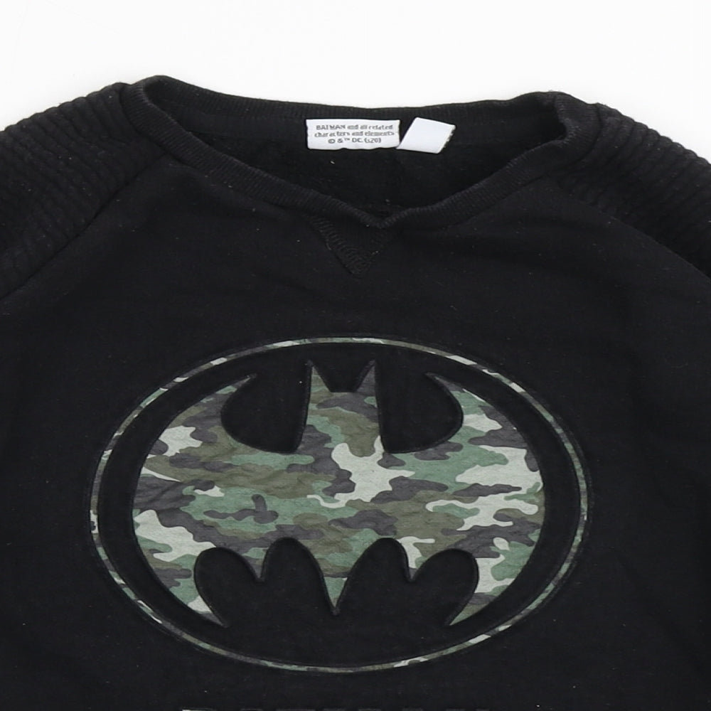Batman Boys Black  Cotton Pullover Sweatshirt Size 7-8 Years  Pullover - Batman