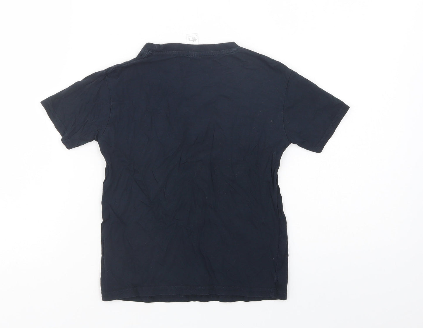 th Clothes Boys Blue  Cotton Basic T-Shirt Size 6 Years Crew Neck Pullover - Madeira