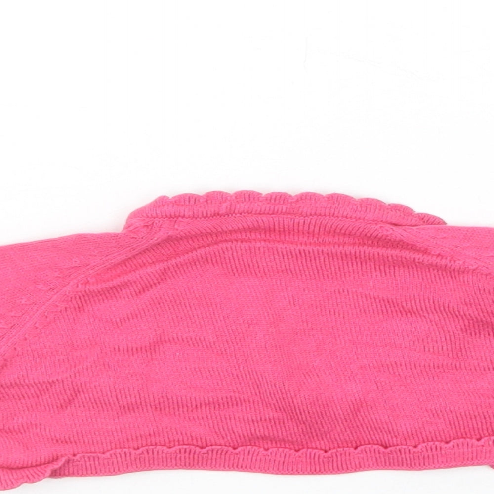 NEXT Baby Pink  Cotton Shrug Jumper Size 3-6 Months  Button
