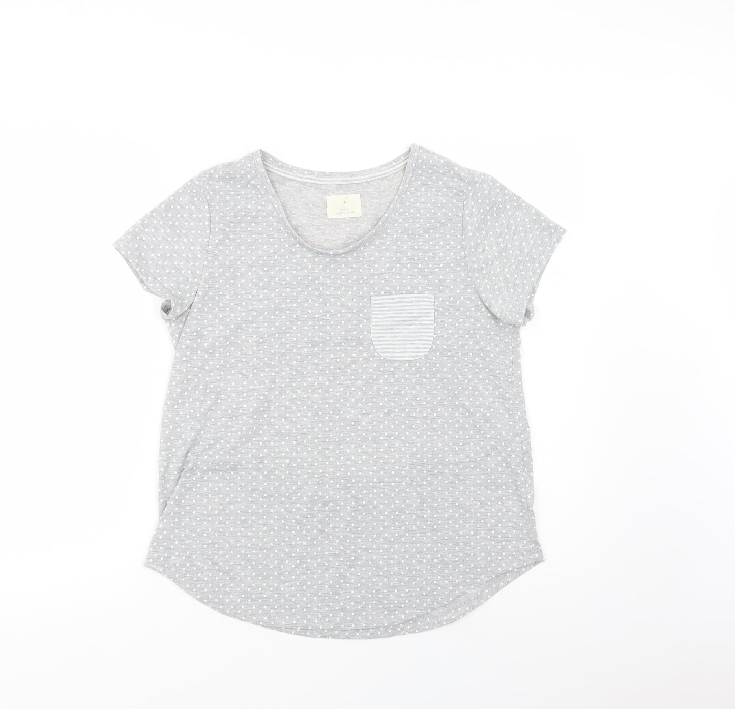 Matalan Womens Grey Polka Dot Polyester Top Pyjama Top Size S