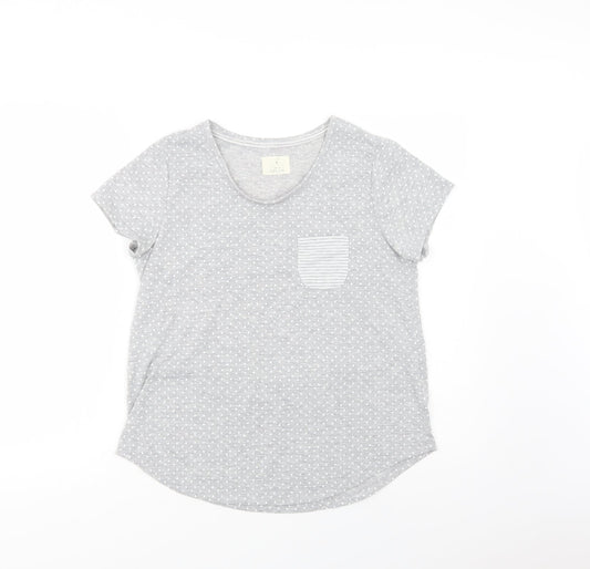Matalan Womens Grey Polka Dot Polyester Top Pyjama Top Size S
