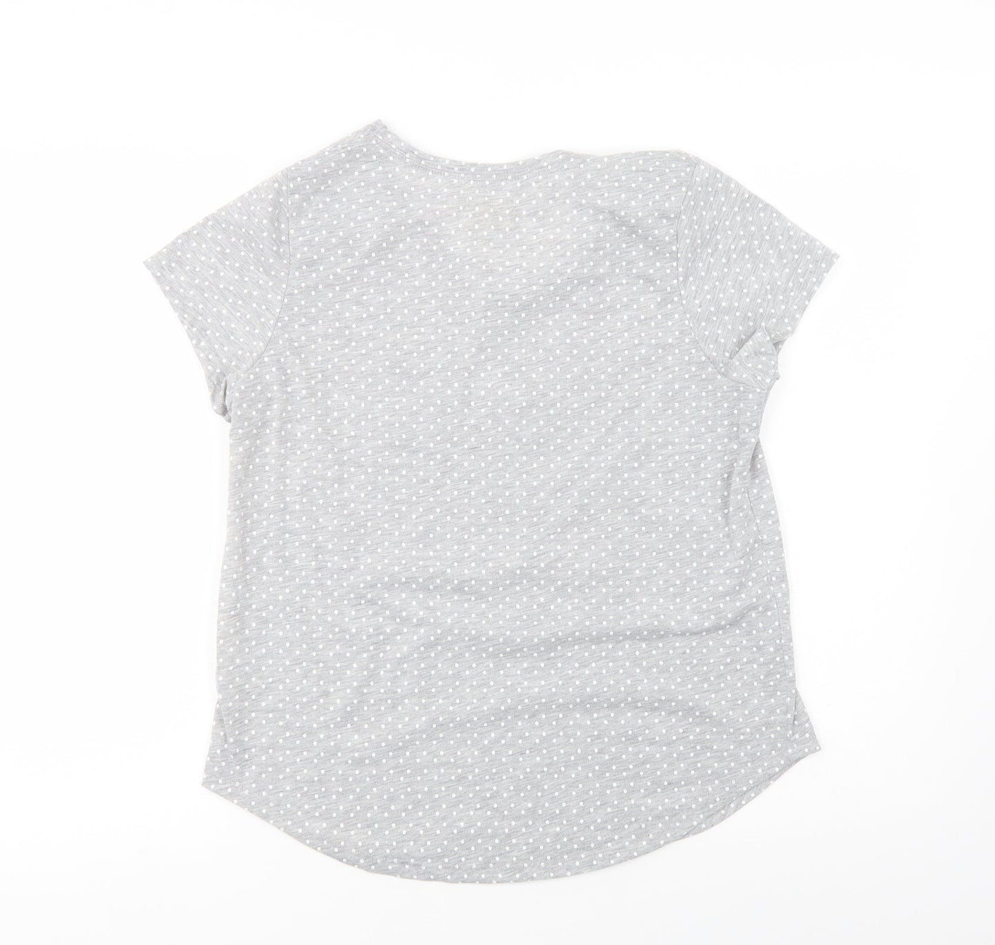 Matalan Womens Grey Polka Dot Polyester Top Pyjama Top Size S