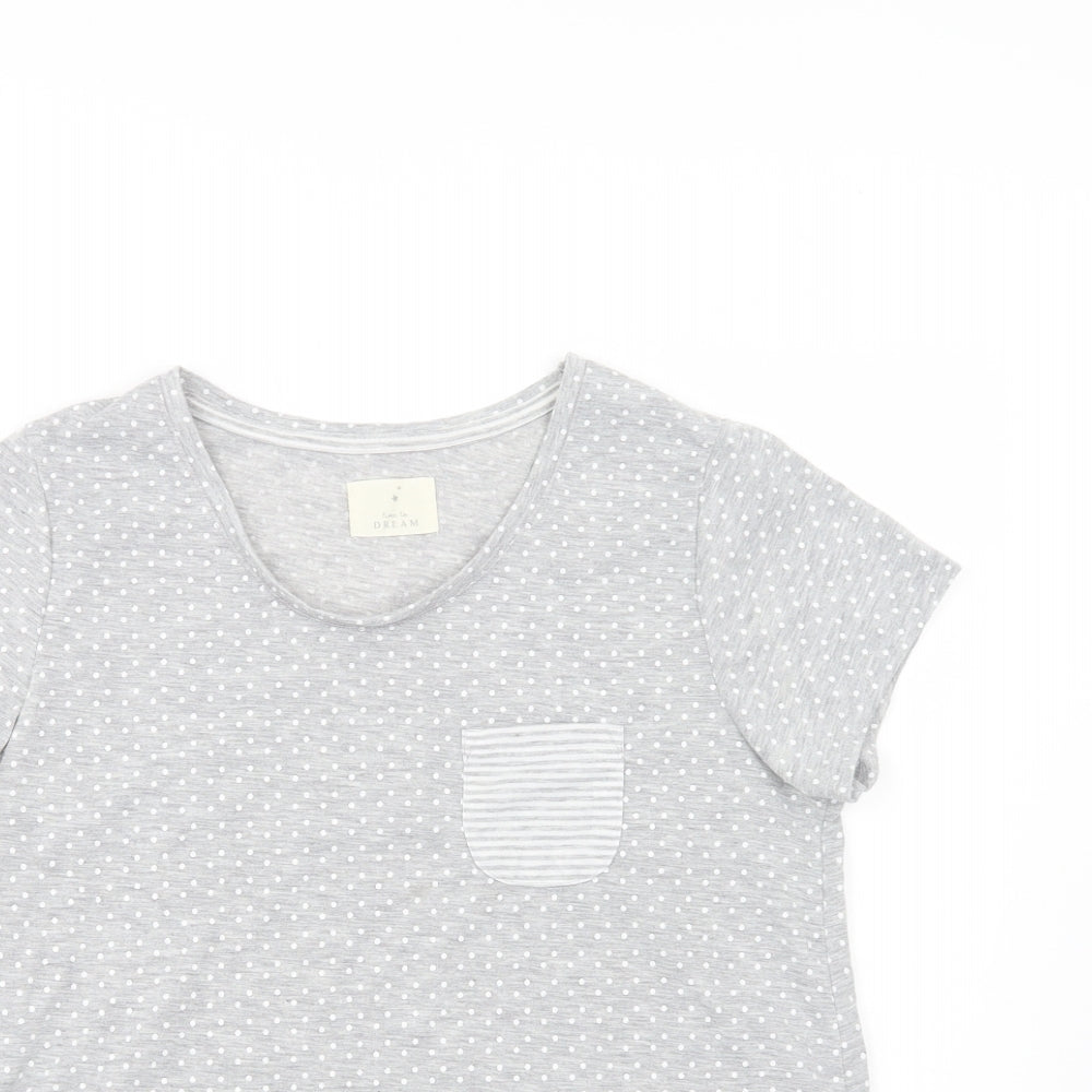 Matalan Womens Grey Polka Dot Polyester Top Pyjama Top Size S