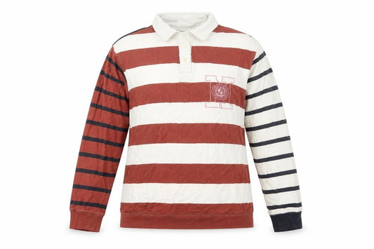 NEXT Womens White Striped Cotton Henley Sweatshirt Size 12  Button