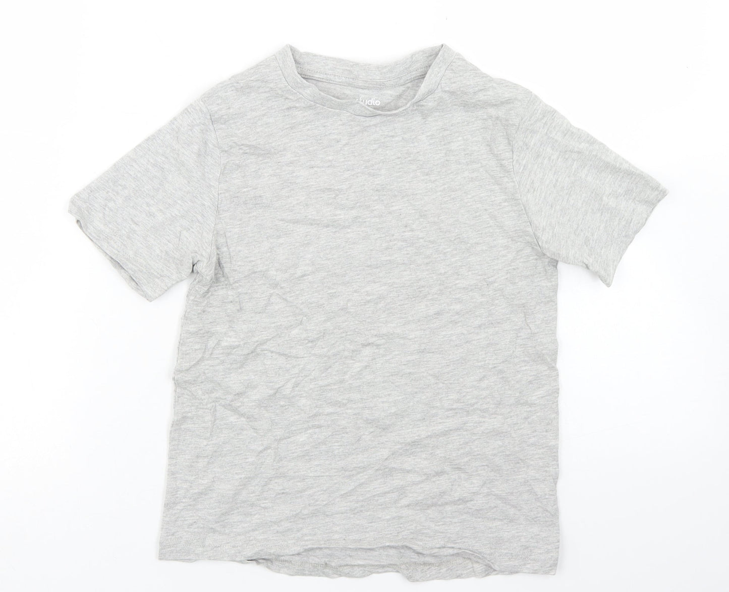 Studio Boys Grey  Cotton Basic T-Shirt Size 8-9 Years Crew Neck