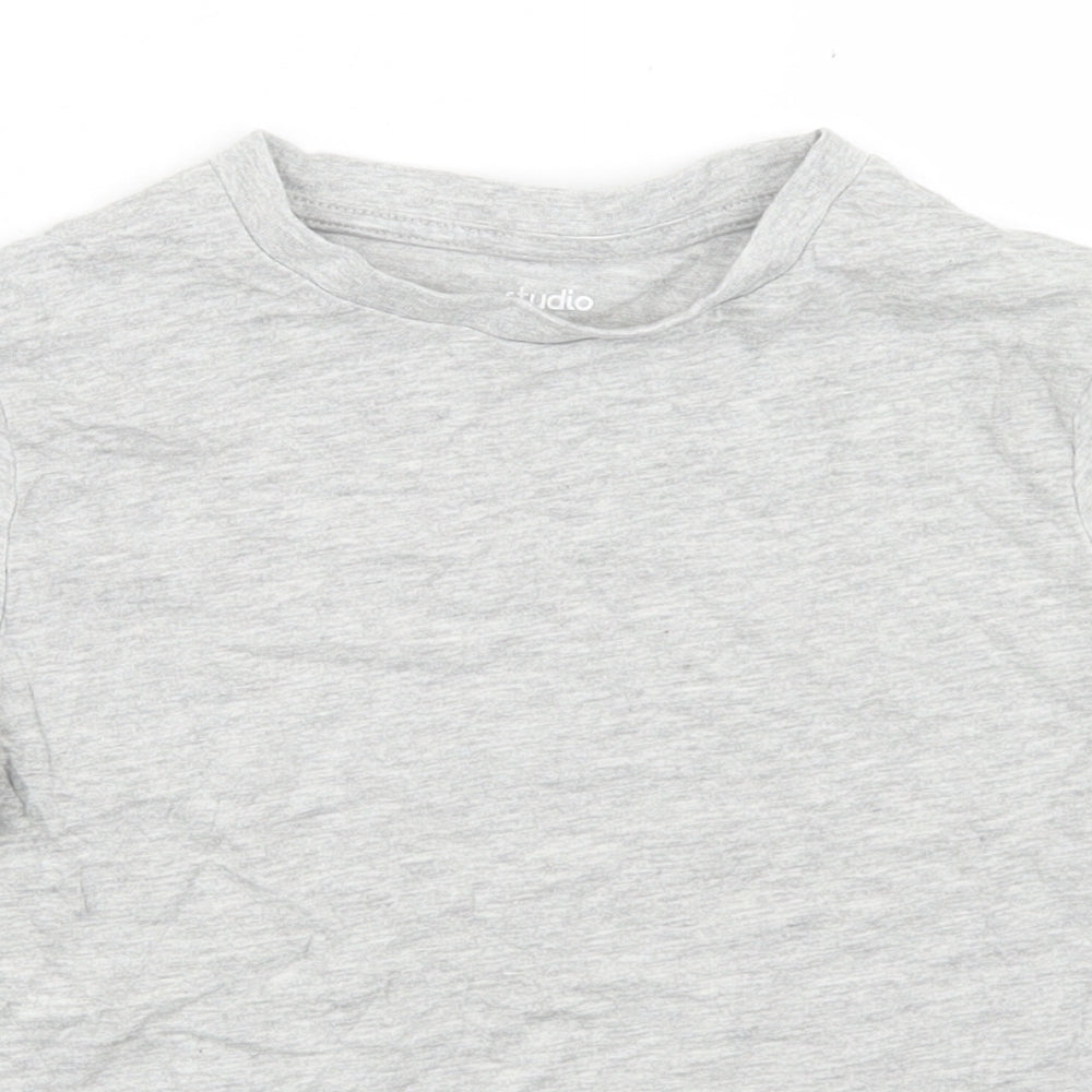 Studio Boys Grey  Cotton Basic T-Shirt Size 8-9 Years Crew Neck