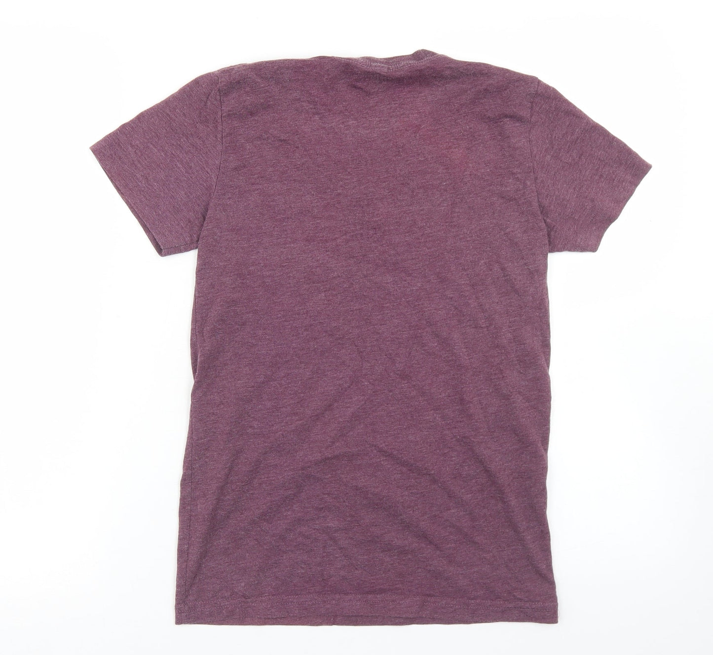 Fitting Fitness Womens Purple  Polyester Basic T-Shirt Size M V-Neck