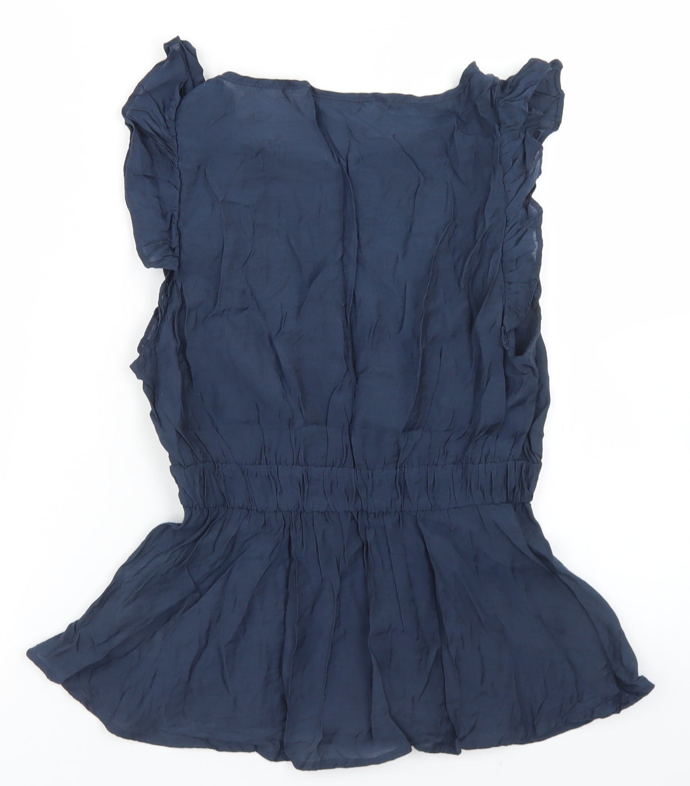 VILA Womens Blue  Polyester Basic Blouse Size 8 Round Neck