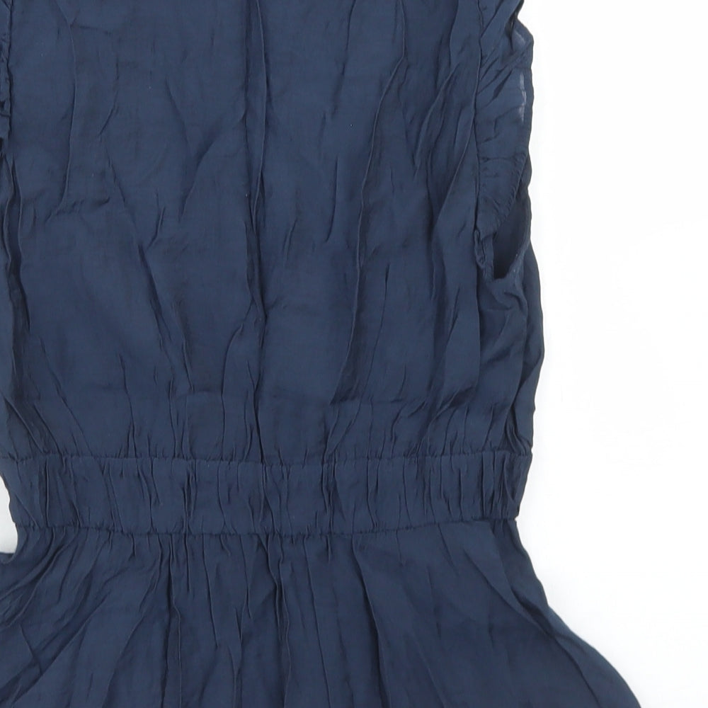VILA Womens Blue  Polyester Basic Blouse Size 8 Round Neck