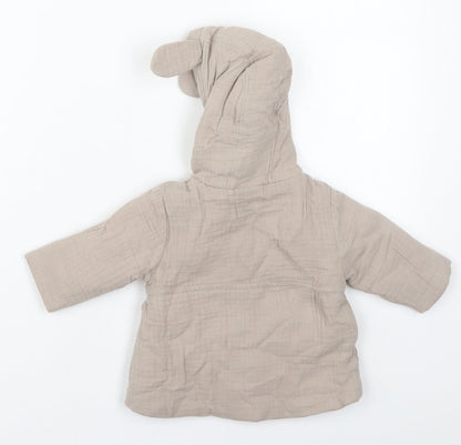 Preloved NEXT Girls Brown   Jacket  Size 3-6 Months   Button - Back