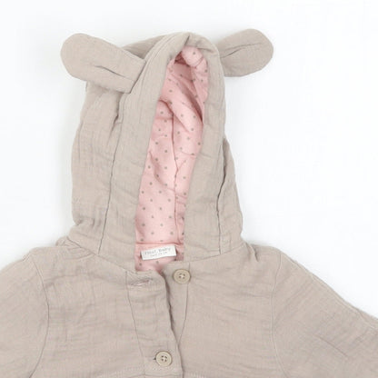 Preloved NEXT Girls Brown   Jacket  Size 3-6 Months   Button - Detail