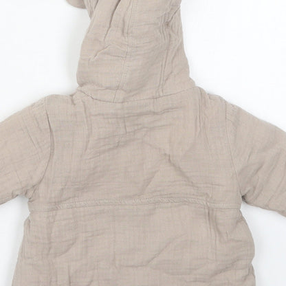 Preloved NEXT Girls Brown   Jacket  Size 3-6 Months   Button - Label