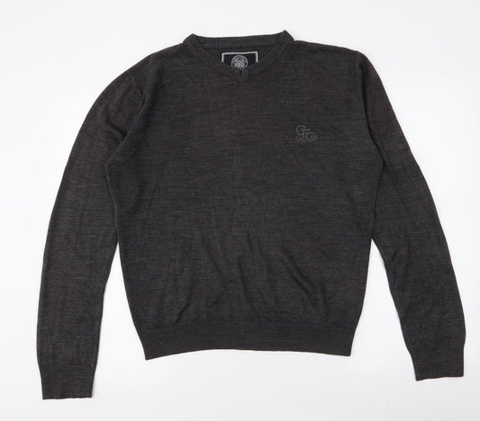 Celtic Football Club Mens Grey Round Neck  Acrylic Pullover Jumper Size L