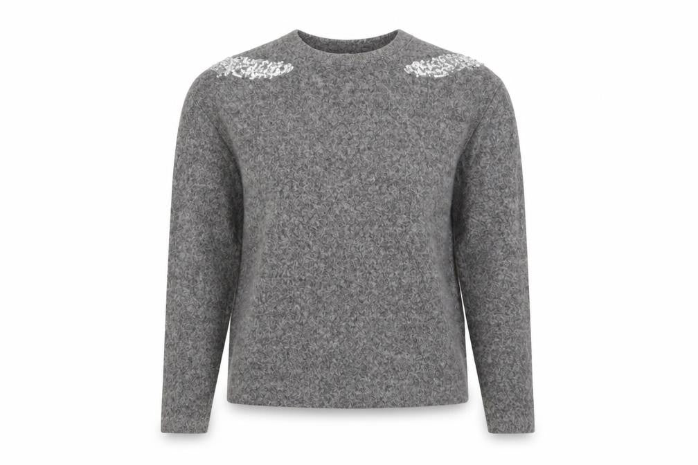 H&M Womens Grey Crew Neck  Polyester Pullover Jumper Size XS